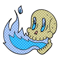 cartoon doodle flaming skull © lineartestpilot