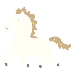 cartoon doodle running horse