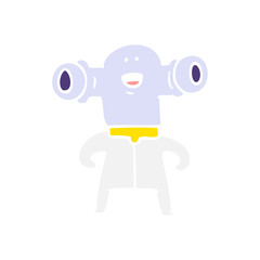 friendly flat color style cartoon alien