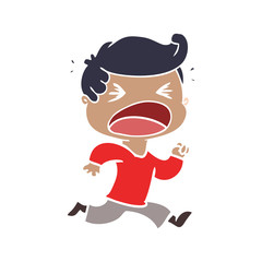 flat color style cartoon shouting man