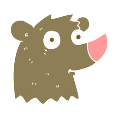 flat color illustration of a cartoon bear