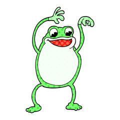 cartoon doodle frog