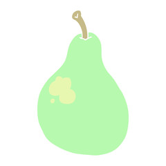 flat color style cartoon pear