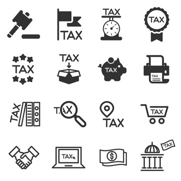 tax icon silhouette vector