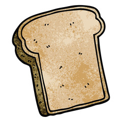 cartoon doodle slice of bread