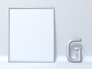 Mock up picture frame Letter G 3D