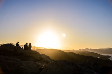 Cap de creus sunset with silhouettes