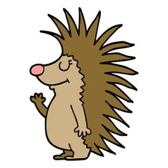 cartoon doodle spiky hedgehog