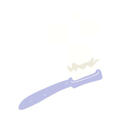 flat color illustration of a cartoon toothbrush