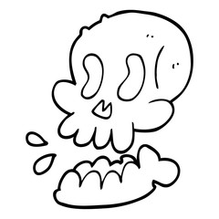 funny line drawing cartoon skull