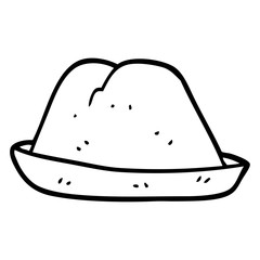 line drawing cartoon hat