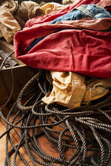 Old fishing and boating gear; antique