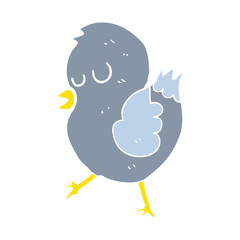 flat color style cartoon bird