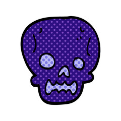 cartoon doodle halloween skull