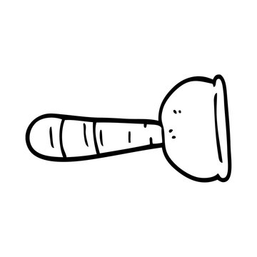 recommend clip art: line drawing cartoon toilet plunger
