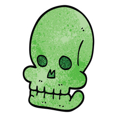 cartoon doodle spooky skull