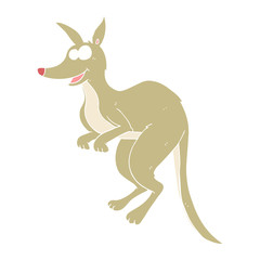 flat color illustration of a cartoon kangaroo