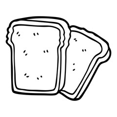 line drawing cartoon slices of bread