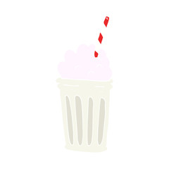 flat color illustration of a cartoon milkshake