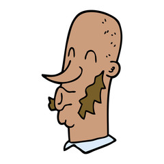 cartoon doodle man with muttonchop facial hair