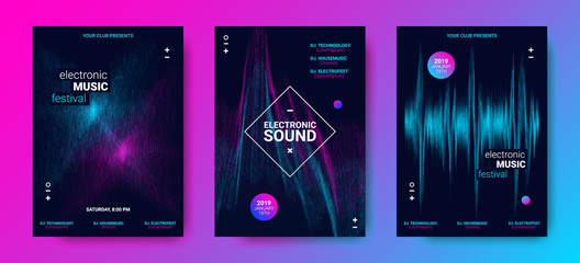 Wave Music Posters Set. - 226636406