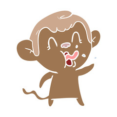 crazy flat color style cartoon monkey