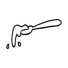 line drawing cartoon ladle of food