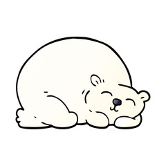cartoon doodle happy polar bear sleeping