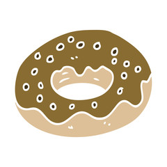 cartoon doodle chocolate coated donut