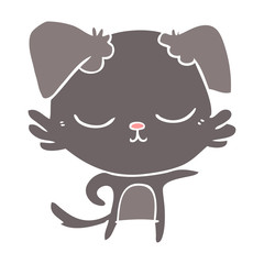 cute flat color style cartoon dog