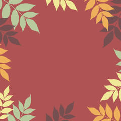 Art frame with leaves