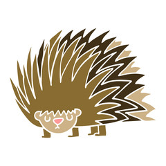 cartoon doodle spiky hedgehog