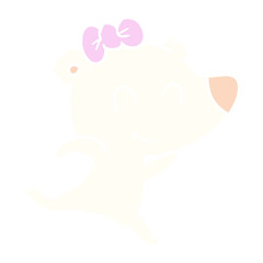 female polar bear running