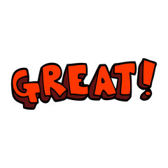 cartoon doodle word great