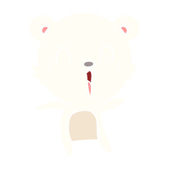 happy flat color style cartoon polar bear