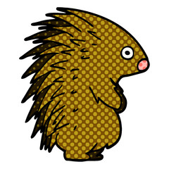 cartoon doodle spiky hedgehog