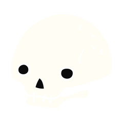 flat color style cartoon spooky skull