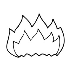line drawing cartoon hot flame