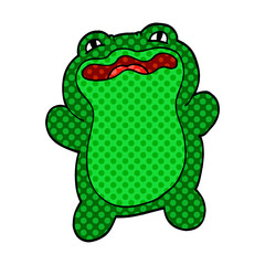 funny cartoon doodle frog