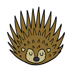 cartoon doodle spiky hedgehog