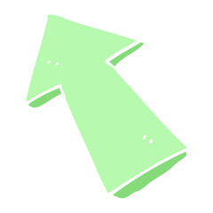 flat color illustration of a cartoon pointing arrow