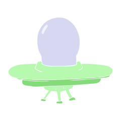 flat color illustration of a cartoon flying saucer