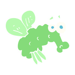 flat color illustration of a cartoon fly
