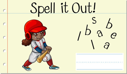 Spell english word baseball