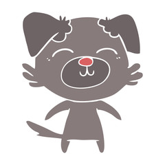 flat color style cartoon dog