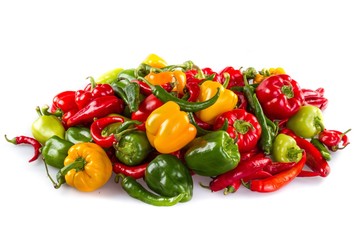 Beautiful peppers on white background