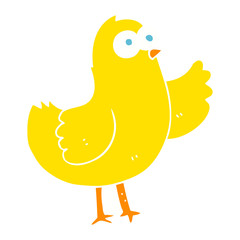 flat color illustration of a cartoon bird