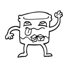 line drawing cartoon whisky glass