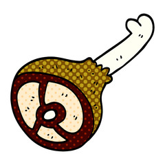 cartoon doodle well cooked meat