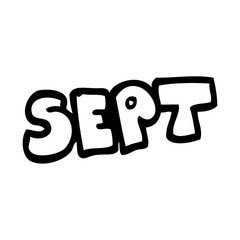 line drawing cartoon month of september